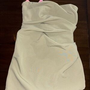 Elegant Beige Strapless Dress